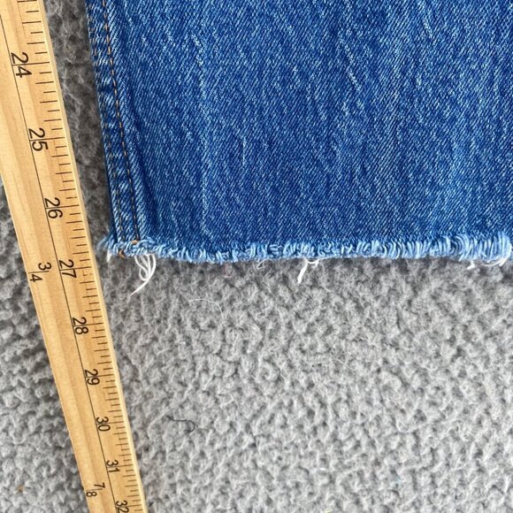 Abercrombie & Fitch Jeans Womens 32 14 Blue 90s Straight Curve Love Frayed Hem - Picture 10 of 12
